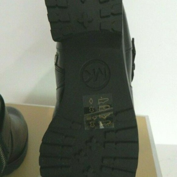 NIB Michael Kors GRETCHEN BOOTIE Sheep Fur Lining Buckle Leather Black 6.5M - Picture 4 of 5